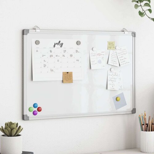 VidaXL Magnetna ploča bijela 80 x 60 x 1,7 cm aluminijska Slike