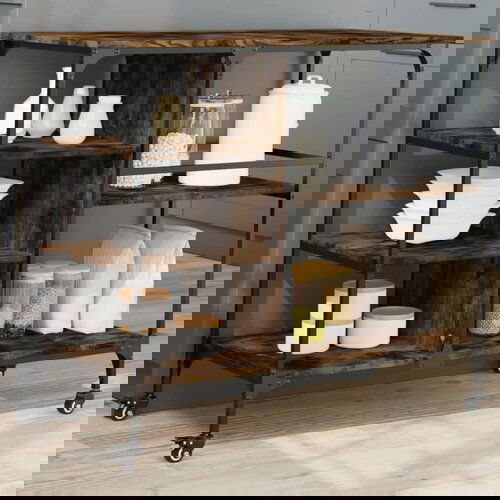 VidaXL Kuhinjska kolica boja hrasta 100x45x89 5 cm konstruirano drvo Slike