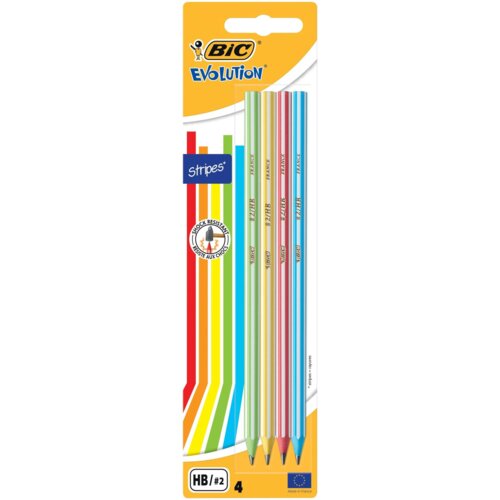 Bic Grafitna olovka evolution stripes 4kom Cene