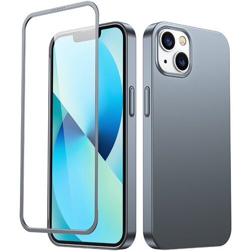 Joyroom Ovitek za iPhone 13, ohi&amp;scaron;je zadaj in spredaj + kaljeno steklo, siv, (21522884) Slike