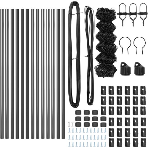 vidaXL Ograda od lanaca sa 13 stupova 0.4x25 m galvanizirani čelik siva Cijene