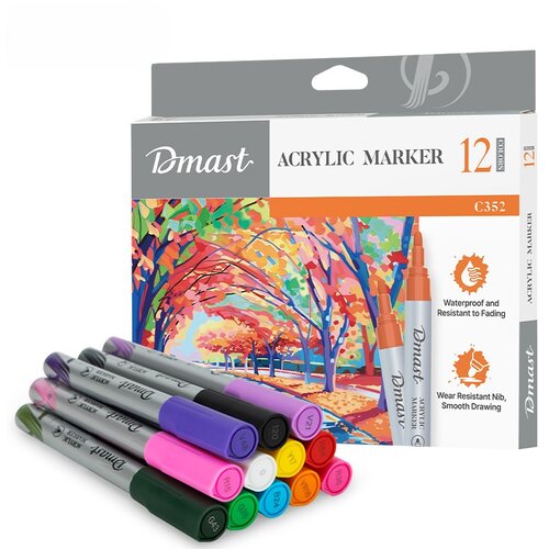 Dmast Set akrilnih markera EC352, 12 komada Cene