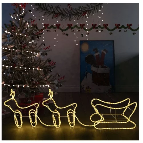 Božični jeleni in sani zunanja dekoracija 576 LED lučk