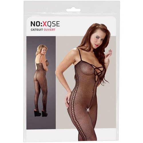 NO:XQSE / - Kitten obleka z vzorcem na boku - črna Cene