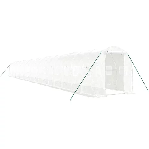 vidaXL Rastlinjak z jeklenim okvirjem bel 40 m² 20x2x2 m, (20759994)