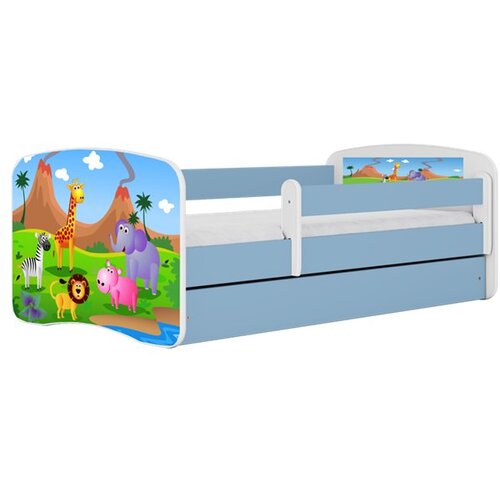 HAPPYKIDS Dječji krevet Dreamy safari 140x70 sa madracem bez ladice Plava Cene