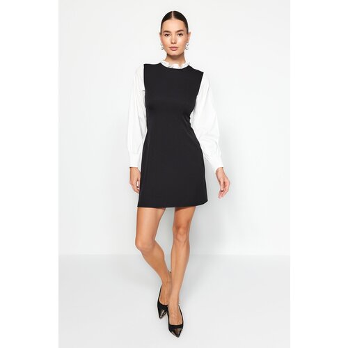 Trendyol Black A-Line Shirt Detailed Mini Woven Dress Cijene