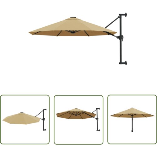  The Living Store Stenski senčnik s kovinskim drogom 300 cm taupe - Senčnik, (21743564) Cene