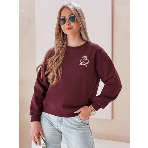 DStreet Bluza damska oversize z haftem CHERSOFT śliwkowa Cene