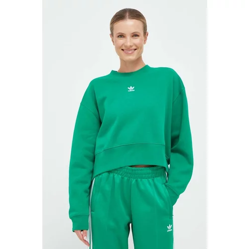 Adidas Dukserica za žene, boja: zelena, s aplikacijom
