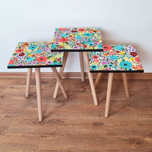 Hanah home 3Shp4 - Multicolor Multicolor Nesting Table (3 Pieces) Cene