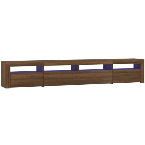vidaXL TV omarica z LED lučkami rjav hrast 240x35x40 cm, (20733136) Cene