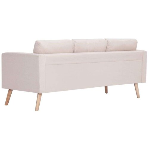  2-dijelni set sofa od tkanine krem Slike