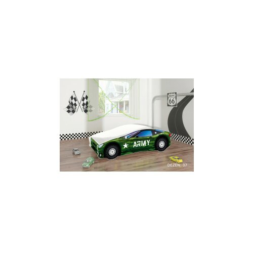 ACMA car v deciji krevet 180×80 + gratis dusek (zelena army) dezen 07 Cene