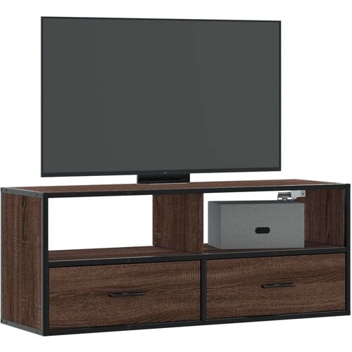 vidaXL TV ormarić boja hrasta 100x31x39,5 cm konstruirano drvo i metal Cijene