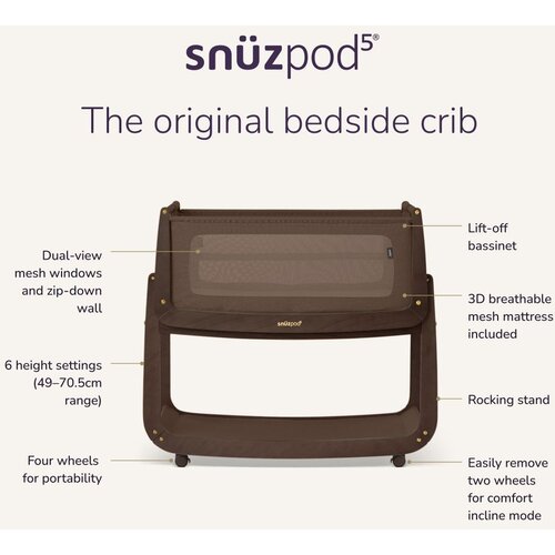 Snuz Pod5 Kolijevka/ Krevetić za bebe - Chocolate Slike