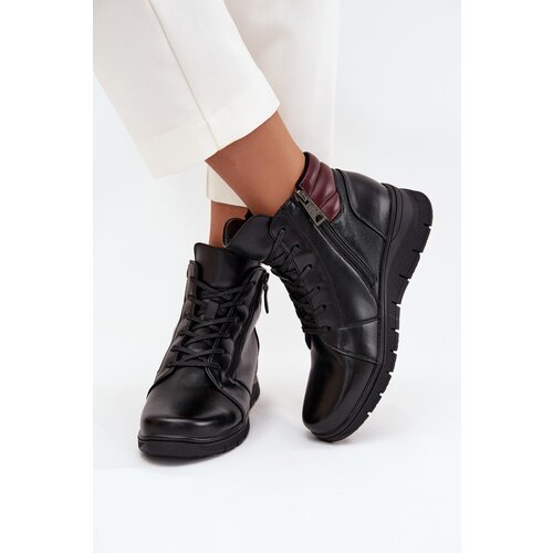 VINCEZA Leather Women&amp;#039;s Platform Boots Insulated Slike