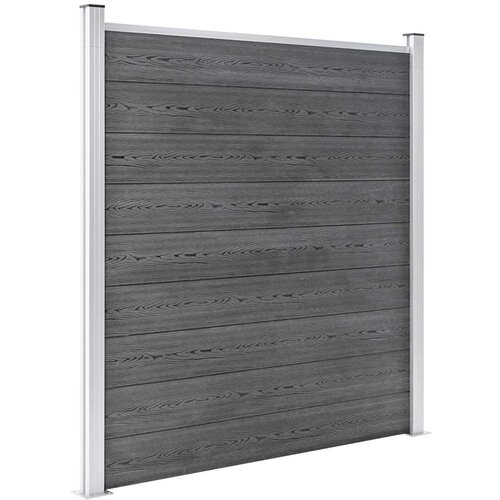  Set ograda pd WPC-a 3 kvadratne + 1 kosa 619 x 186 cm sivi Slike