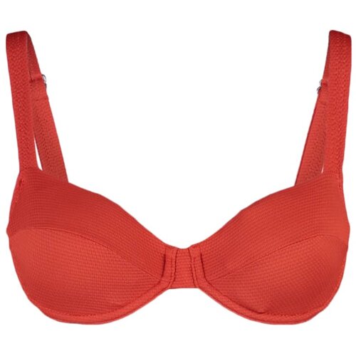 Trendyol Red Textured Balconette Bikini Top Slike