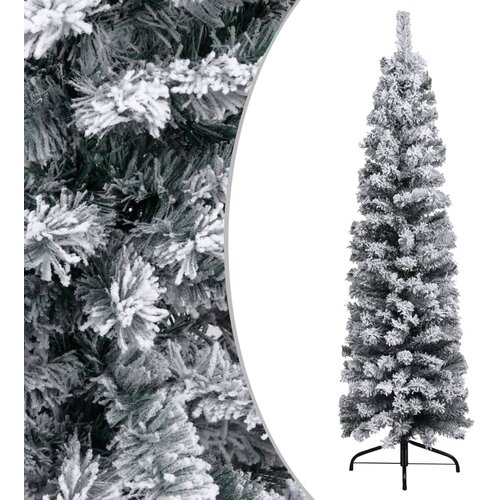 VidaXL Usko umjetno božićno drvce sa snijegom zeleno 150 cm PVC Slike