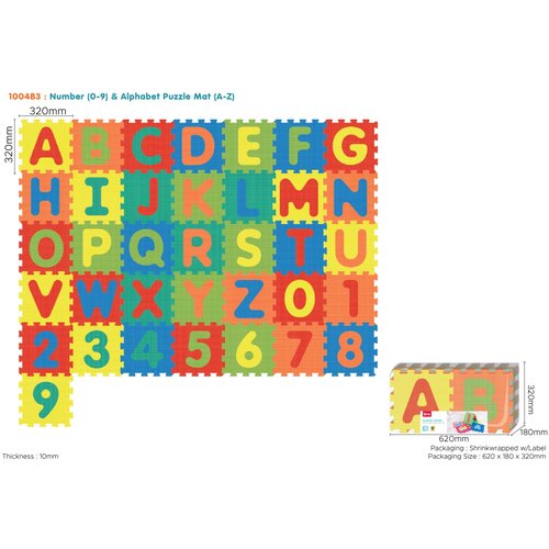  Edukativna podloga za igru - &scaron;arene puzzle s slovima i brojevima Cene