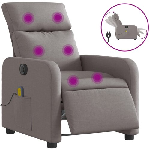 Maison Chic Električni masažni naslanjač - Relax naslanjač taupe blago, (22134780) Cene