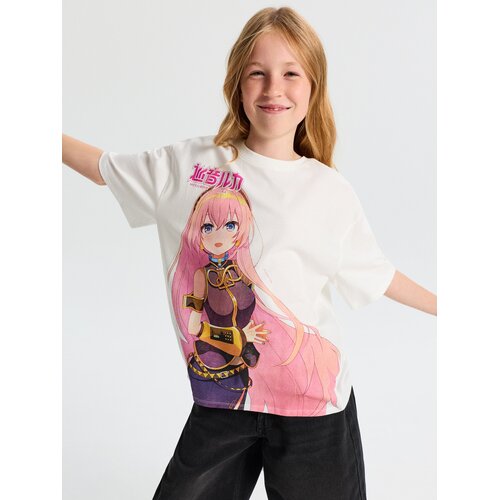 Sinsay Pamučna oversize majica s printom Hatsune Miku Slike