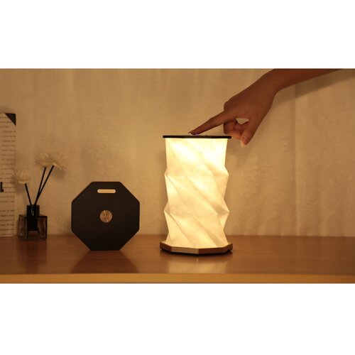 Gingko Črna LED namizna svetilka (vi&amp;scaron;ina 18 cm) Twist Hexagon &amp;ndash; Slike