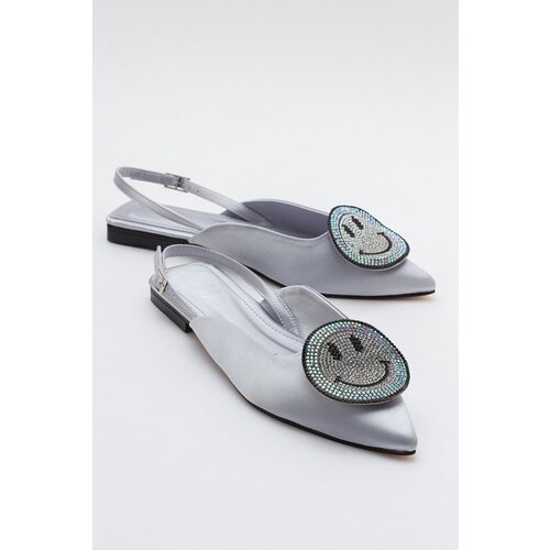 LuviShoes GEVEL Women&amp;#039;s Silver Satin Ballet Flats Slike