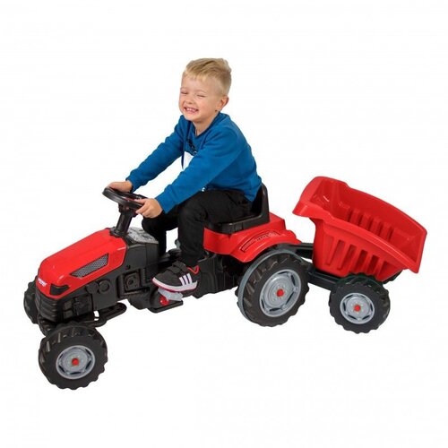 Woopie traktor na pedale s prikolicom GoTrack MAXI - crveni Slike