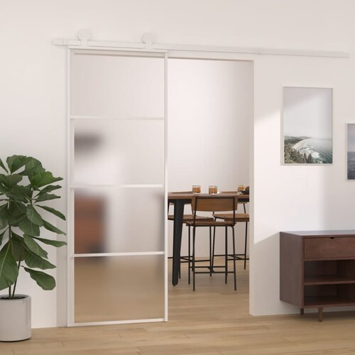 Furnova Drsna vrata mlečno ESG steklo in aluminij 76x205 cm bela, (21944693) Cene
