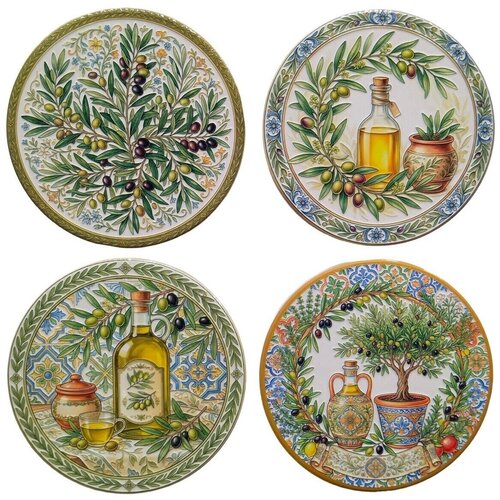 Signes Grimalt pogrinjki Podstavki Olive In Olje Bež Set 4 Bež Slike
