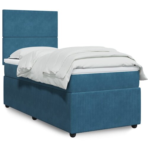 VidaXL Box spring krevet s madracem plavi 90x200 cm bar&amp;scaron;unasti Slike