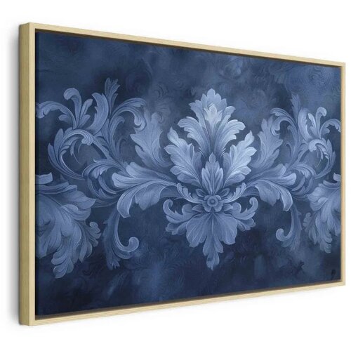  Slika - Ornament in Blue and Cool Colors Dark Blue Decoration 90x60 U prirodnom drvenom okviru Cene