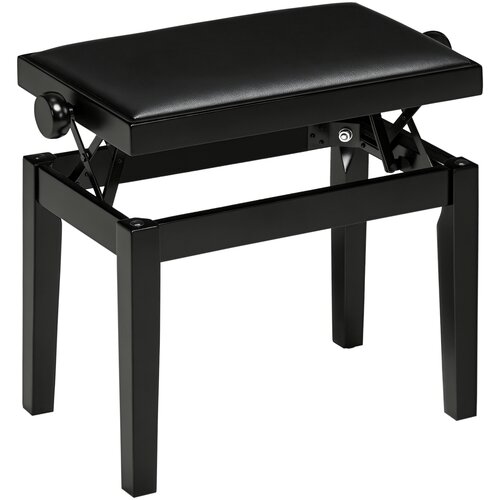 HOMCOM klavirski stolček kavčukov les, umetno usnje 63D x 33&Scaron; x 45&ndash;56V cm črno, (5000235465) Cene