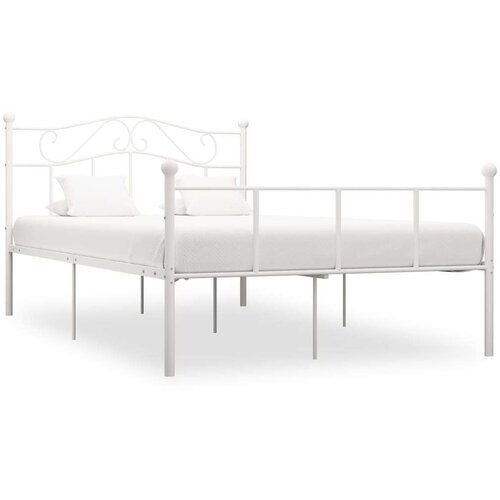  Za krevet bijeli metalni 120 x 200 cm Slike