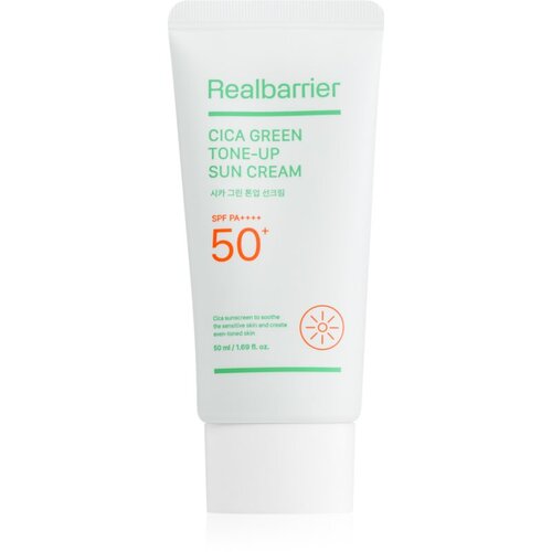 Real Barrier Cica Green Tone-Up Sun Cream intenzivna pomirjajoča in za&amp;scaron;čitna krema SPF 50+ 50 ml Slike