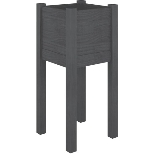Maison Chic Vrtno cvetlično korito - Cvetlični Lonec sivo 31x31x70 cm trdna borovina, (21789197) Slike