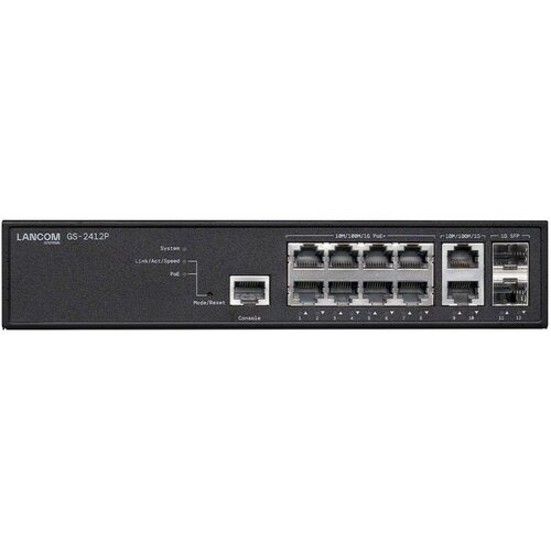  GS-2412P Managed L2+ Gigabit Ethernet (10 /100 /1000) Power over Ethernet (PoE) Black Cene