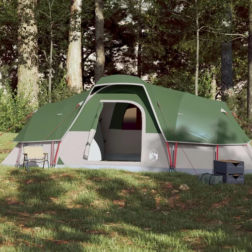 vidaXL Kupolasti obiteljski šator za 11 osoba zeleni vodootporni