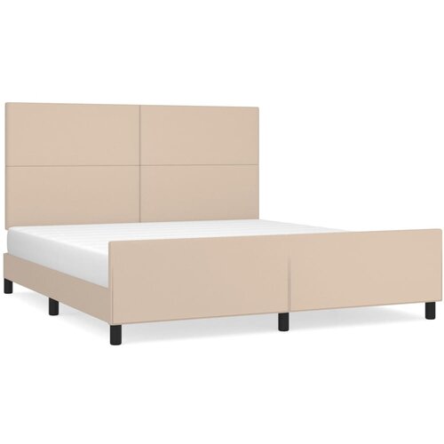 VidaXL Okvir za krevet s uzglavljem cappuccina 160x200 cm umjetna kože Slike