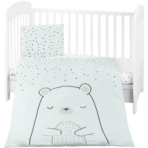 Kikka Boo posteljina sa ogradicom 6 pcs 60/120 Bear with Me mint ( KKB60116 ) Cene