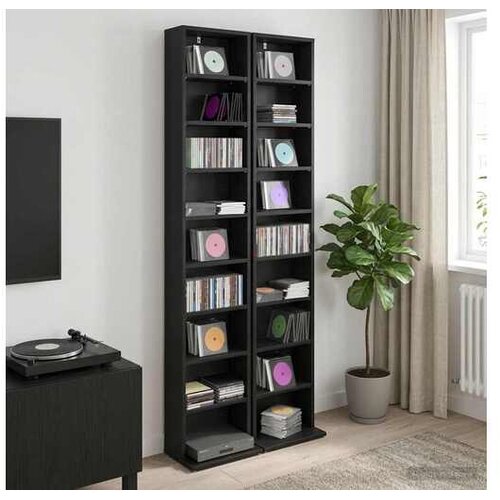 VidaXL CD ormar 2 kom. Crni hrast 33 x 23 5 x 175 cm Konstruirano drvo - Crni hrast 2 33 x 23 5 x 175 cm Slike