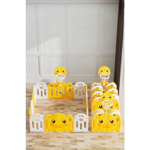 Feelkids Sklopiva ogradica sa košem "Pače" 120*206 cm (žuta+bela boje)( 20964 ) Cene