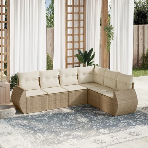 vidaXL 6-dijelni set vrtnih sofa s jastucima bež od poliratana Cijene