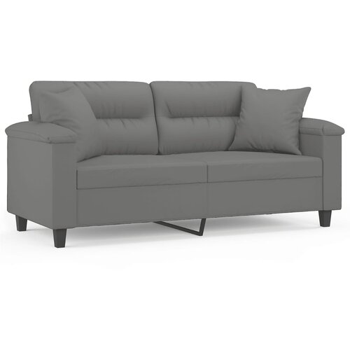 Maison Chic kavč - Sofa - Kanape dvosed z blazinami temno siv 140 cm tkanina iz mikrovlaken, (21727557) Cene