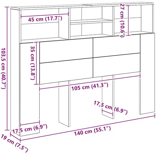  s uzglavljem Artisan hrast 140x19x103,5 cm Slike