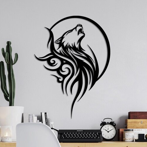 Wallity Zidna dekoracija Wolfmoon, 53x39cm, Crna Cene