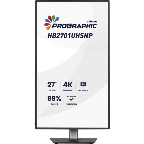 Iiyama ProGraphic HB2701UHSNP-B 27&amp;quot; 16:9 ravni IPS UHD zaslon, 60Hz, 4ms USB-C (DP, PD 96W), KVM prekidac Slike