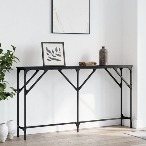 VidaXL Konzolni stol crni 140 x 23 x 75 cm od konstruiranog drva Slike